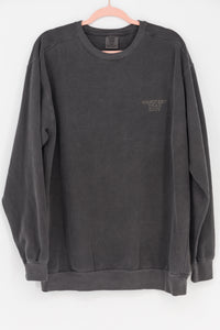 Manifest That Shit - Minimalist Charcoal Gray Embroidered Crewneck Sweatshirt